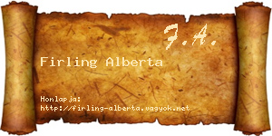 Firling Alberta névjegykártya